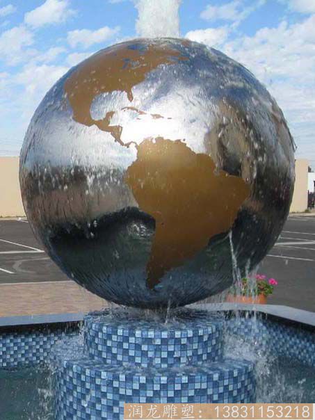 不锈钢实体球形雕塑
