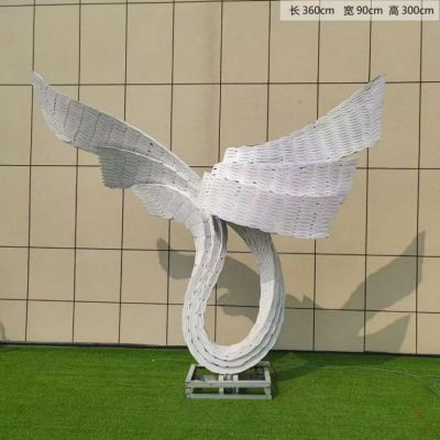不锈钢喷漆翅膀雕塑 异型翅膀雕塑厂家定制